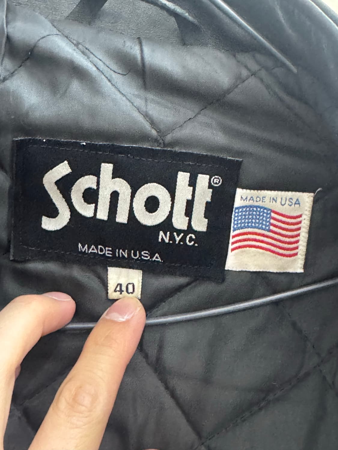 40) 90s 쇼트(Schott) 641Q 라이더 카페 레이서 가죽자켓 상품이미지4