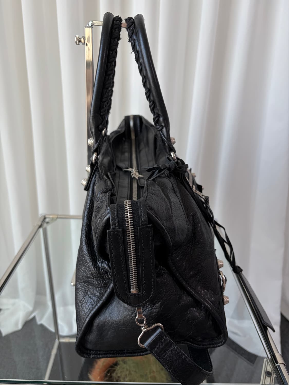 발렌시아가 시티 모터백 블랙  상품이미지7