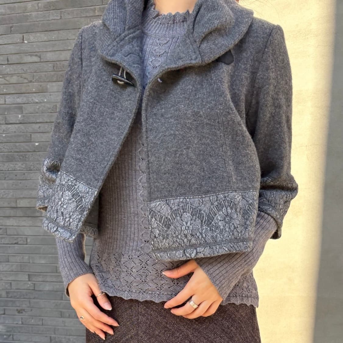 플라워 레이스 7부 떡볶이 자켓 상품이미지1