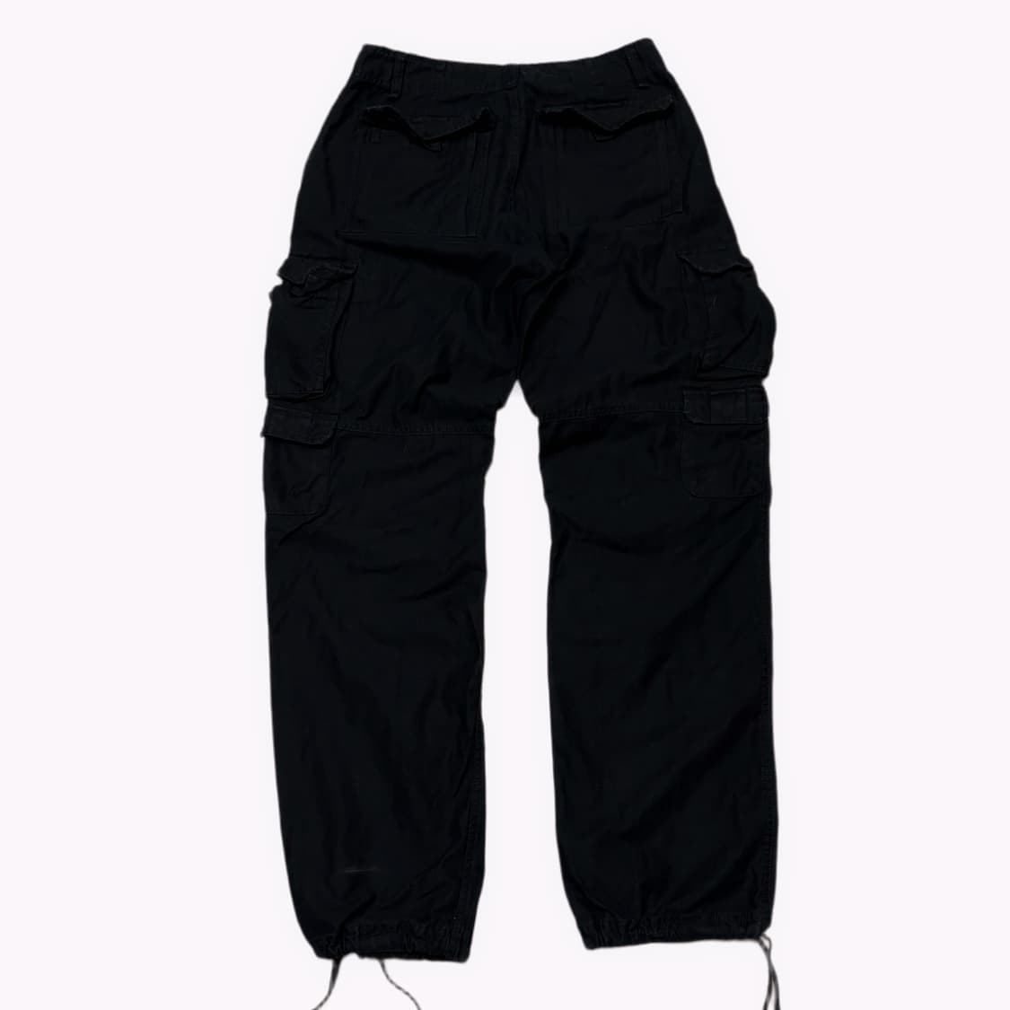 일본 빈티지 블랙 카고 끈 조절 가능 데님 팬츠  상품이미지2
