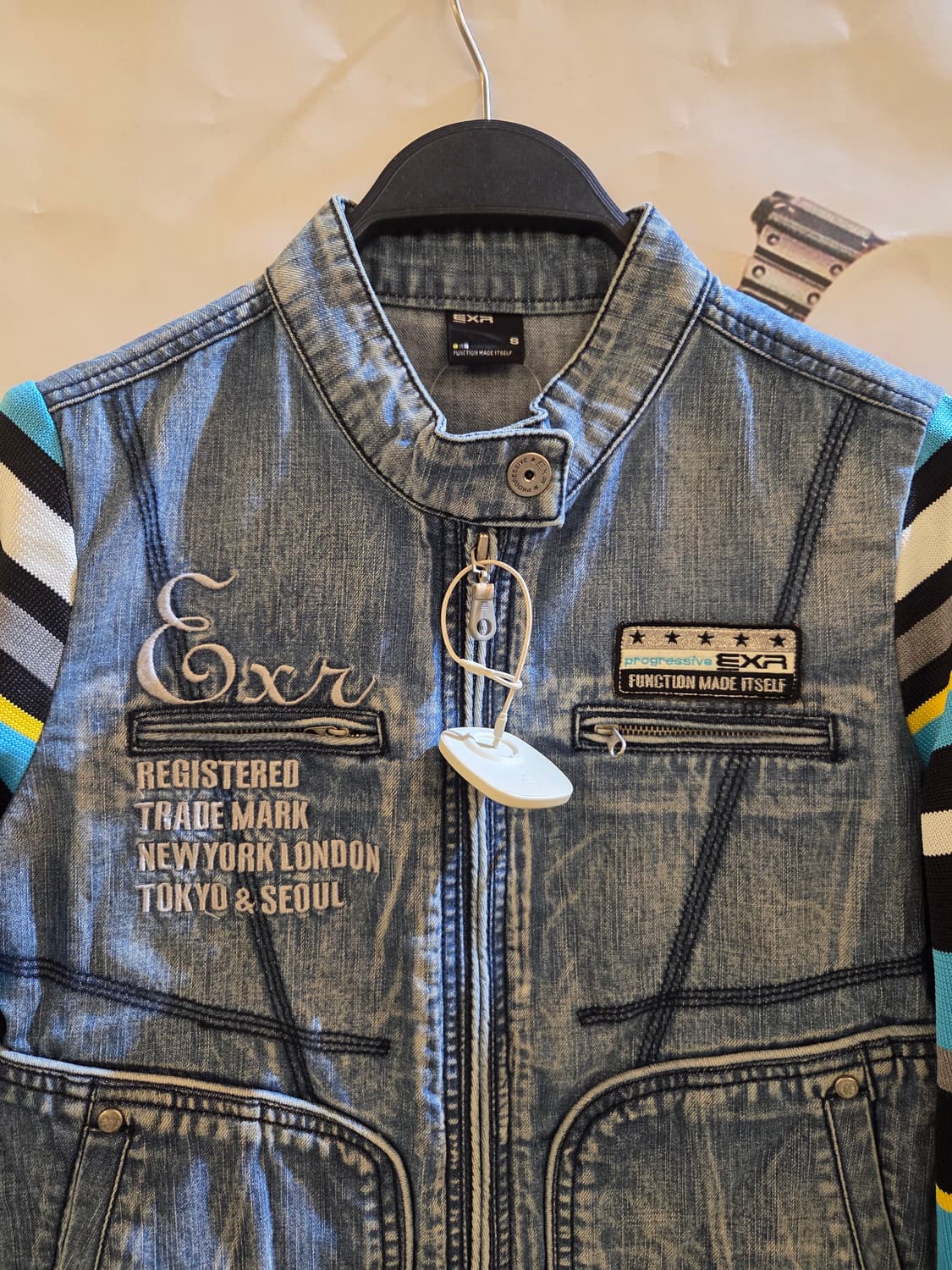 EXR Y2K 스트라이프 데님자켓💯 상품이미지2