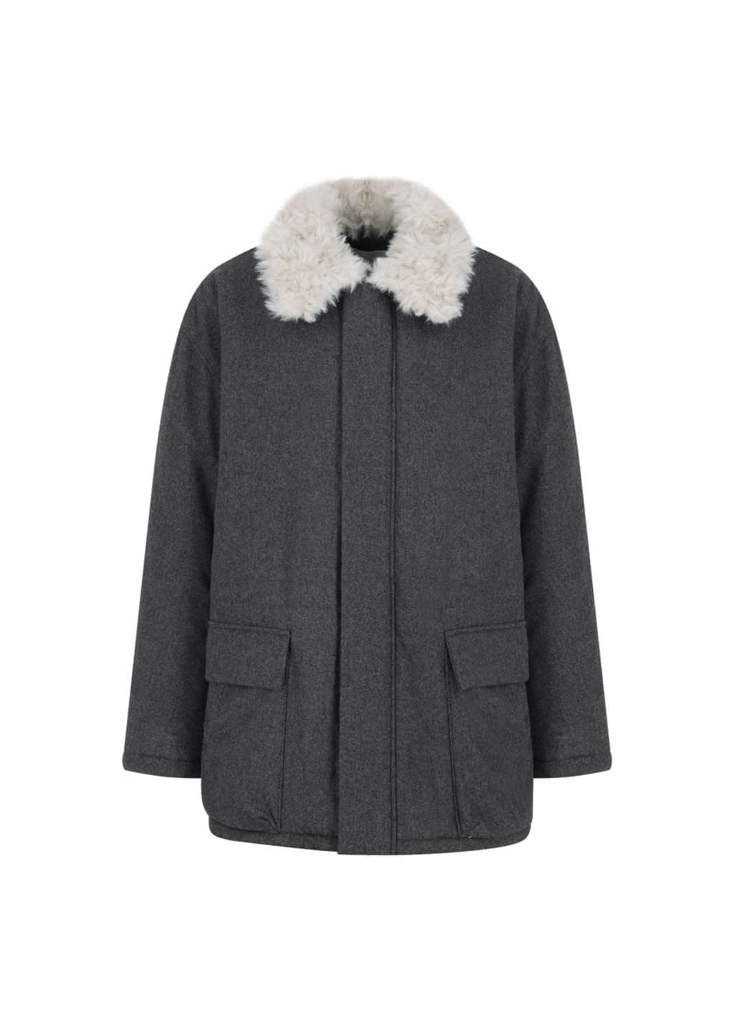 아모멘토 울 사파리 점퍼 차콜 상품이미지1