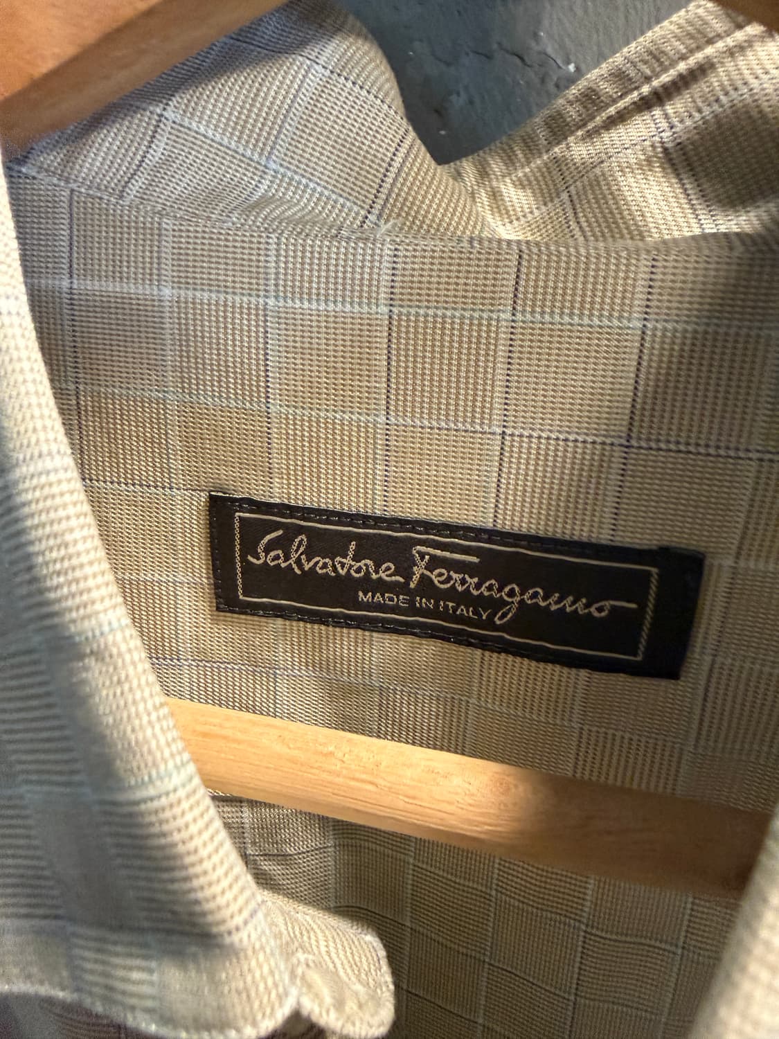 페라가모 체크 패턴 셔츠 베이지 98-180 (L) 상품이미지4