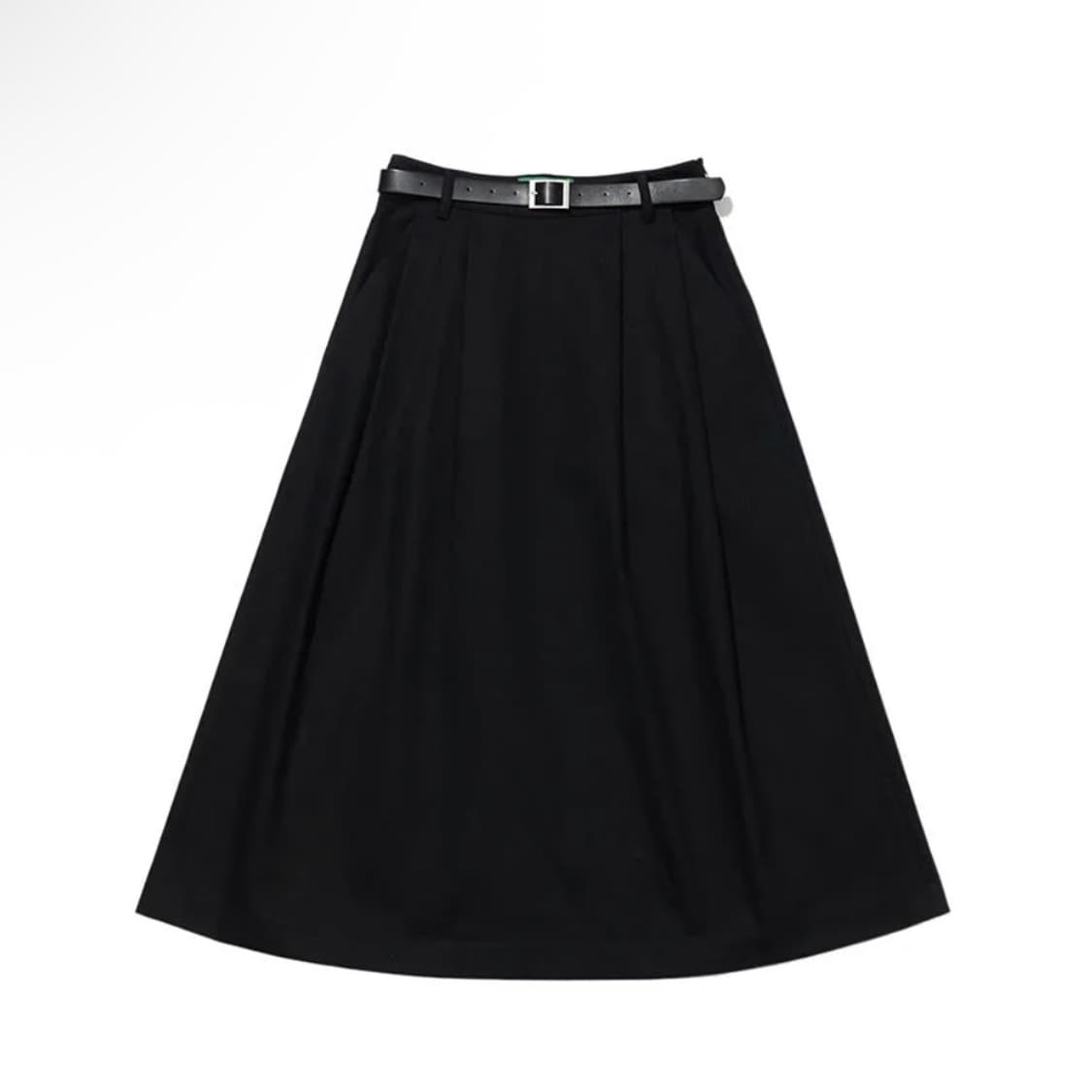 그린버터 Cotton Pintuck Long Skirt (Black) 상품이미지4