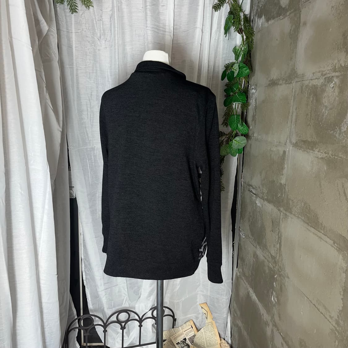 갸루 호피 니트집업 상품이미지4