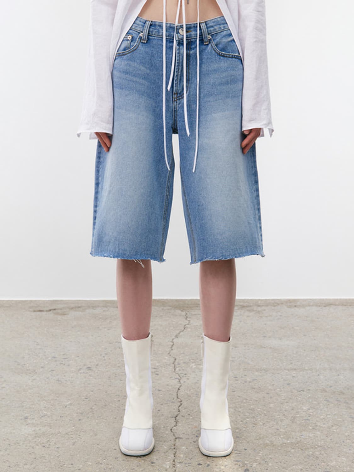 와이드 쇼츠 데님 상품이미지1