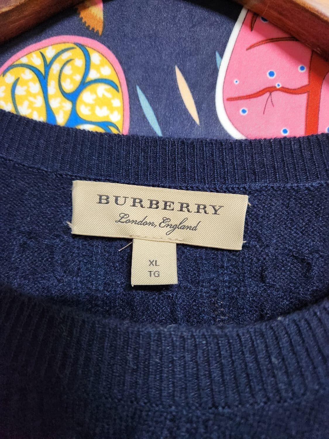 (정품)버버리 네이비 케이블 캐시미어 니트 스웨터 XL 상품이미지2