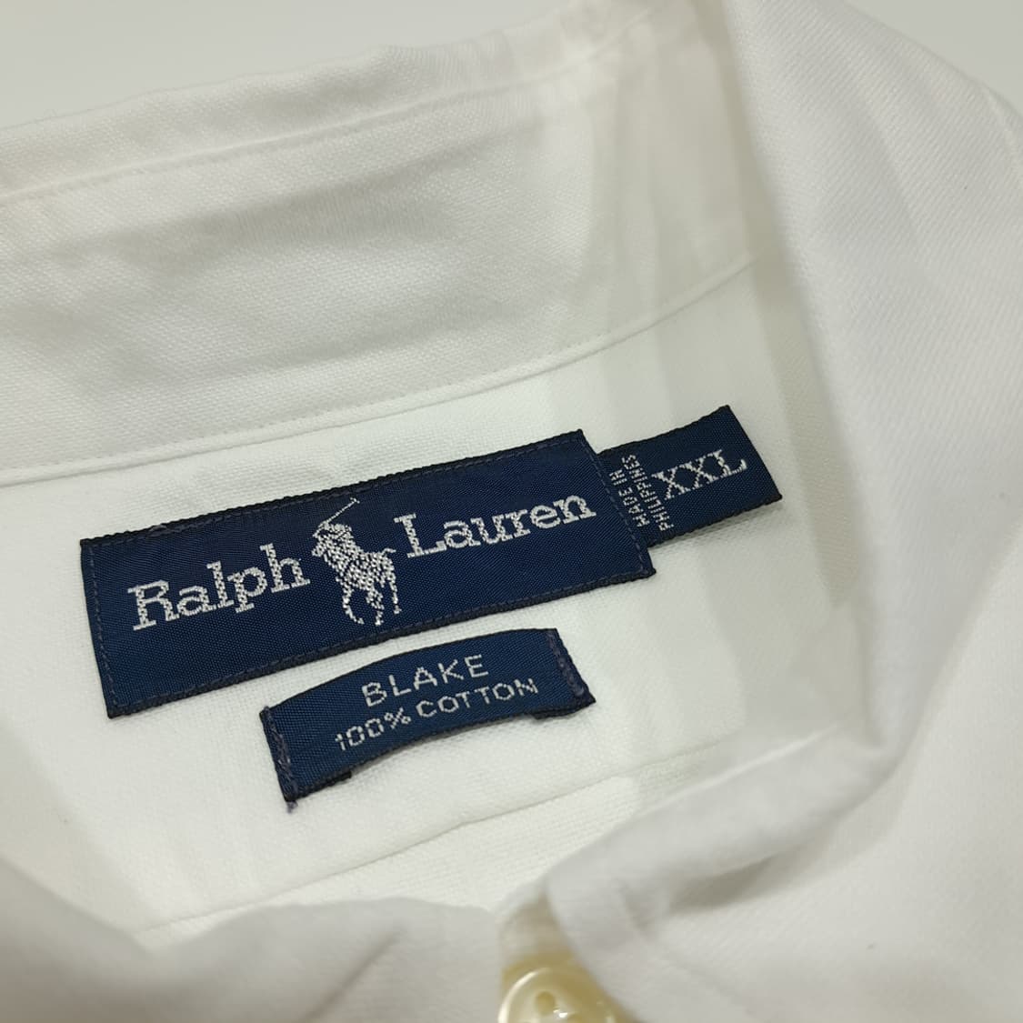CL468 2XL 폴로 90s 코튼 멀티포니 화이트 셔츠 남방 상품이미지3