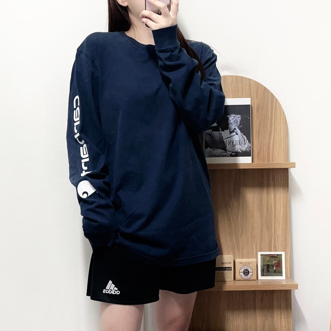 [정품] 칼하트 딥네이비 사이드레터링 긴팔티 [ M ] 상품이미지1