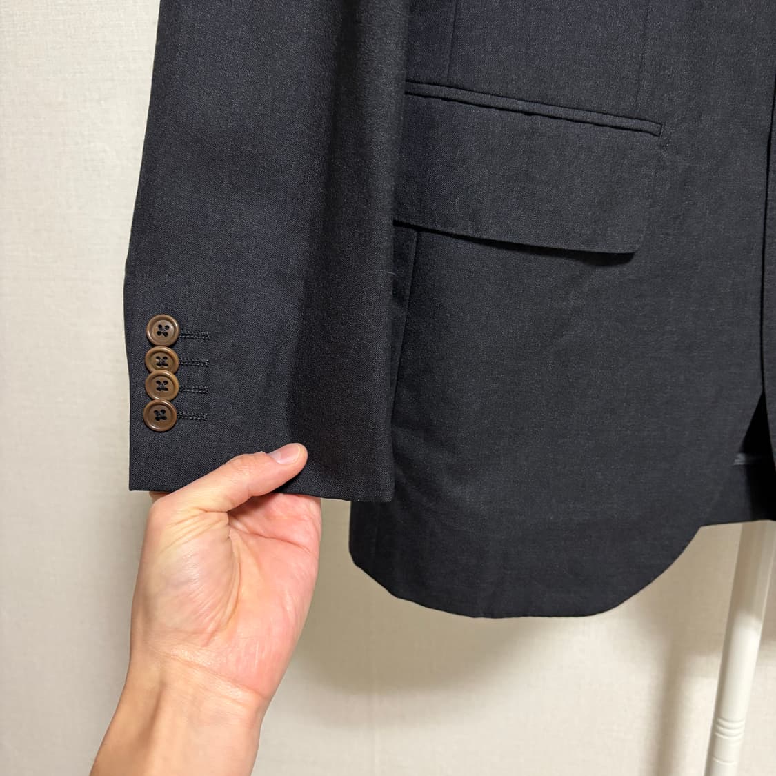 링 자켓 VBC 테일러드 울 3B 블레이저 자켓 / 차콜, 46 상품이미지5