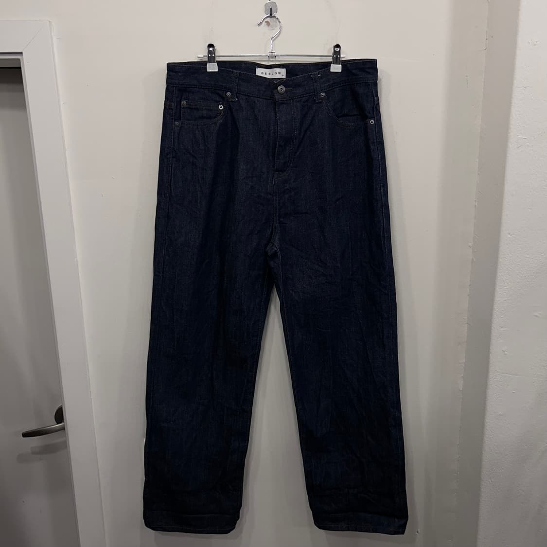 비슬로우 레귤러핏 셀비지 워크 데님팬츠 상품이미지2