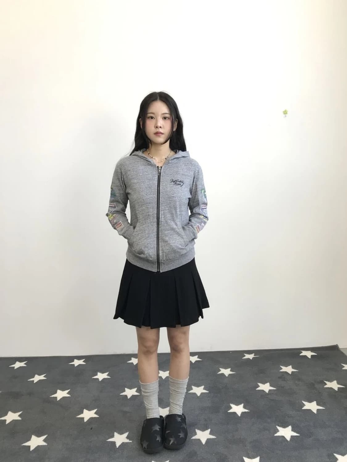 Rad Custom Sleeve Print Zip Hoodie 상품이미지1