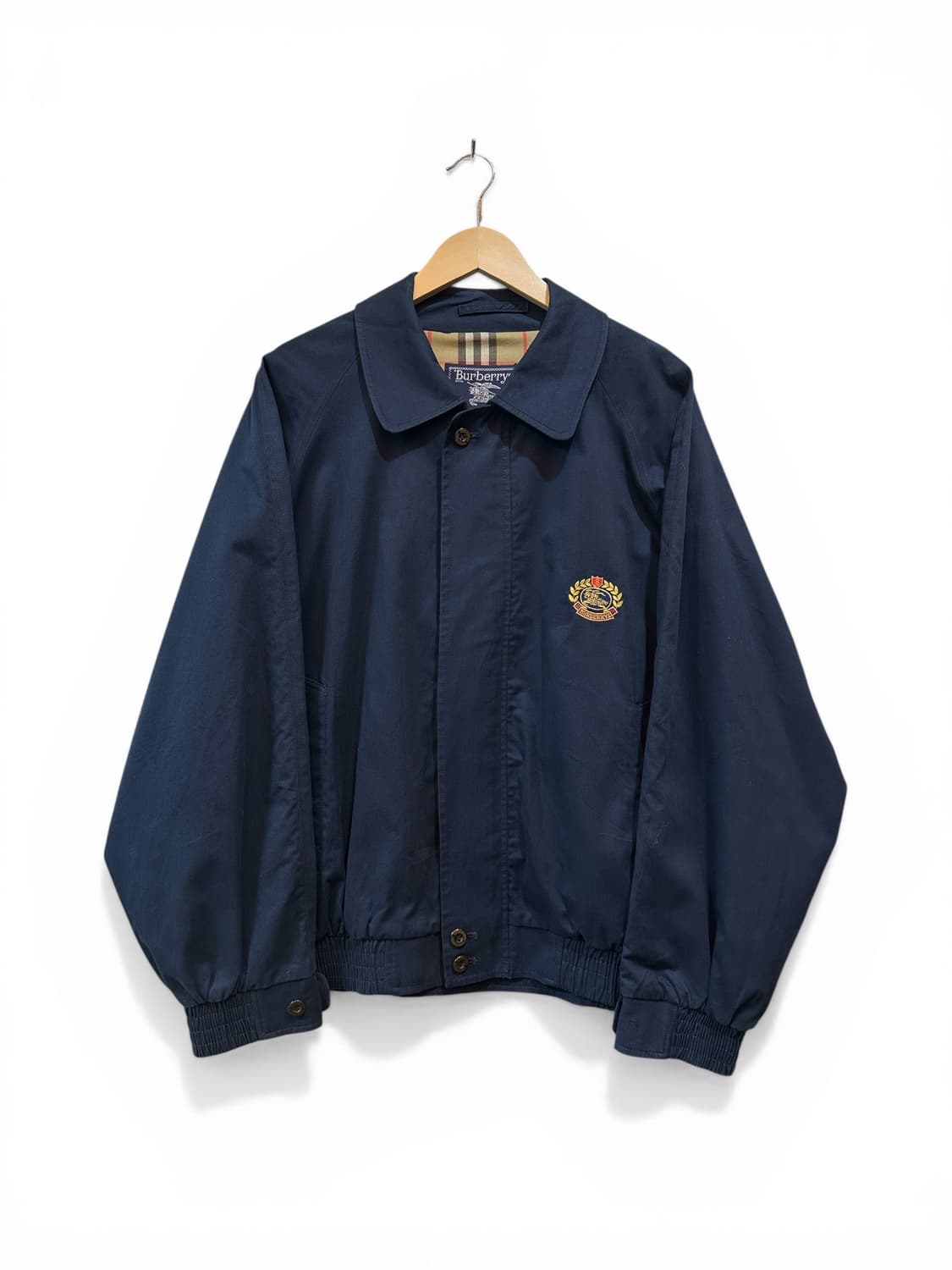 90‘s 버버리 Burberrys 월계수 자수 스윙톱 블루종 자켓 상품이미지1