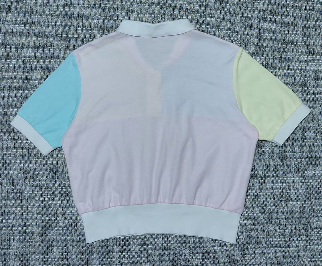 [S] Courreges 꾸레쥬 파스텔 배색 크롭 반팔 폴로 셔츠 상품이미지9