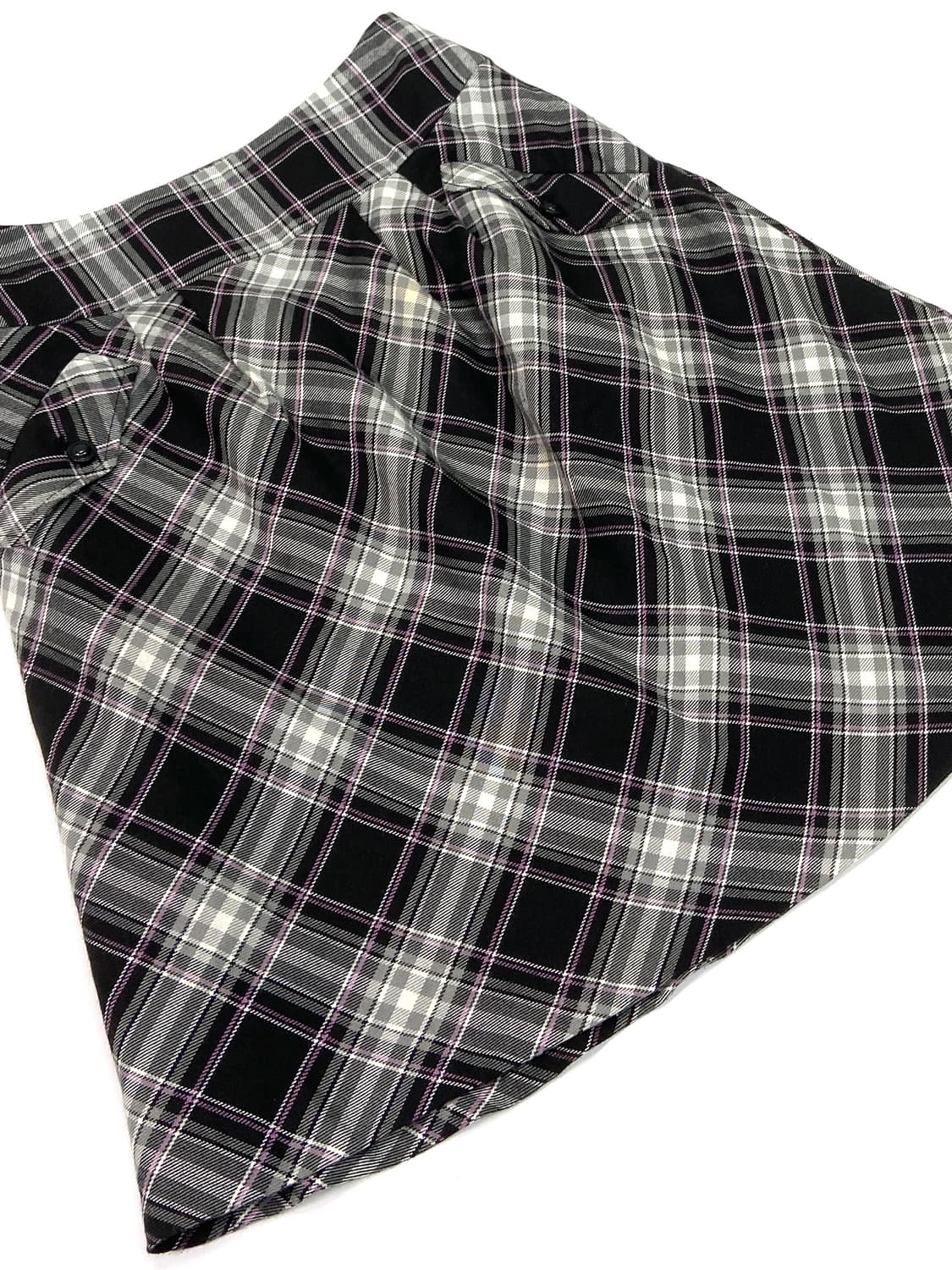 Image Black Check Skirt 상품이미지2