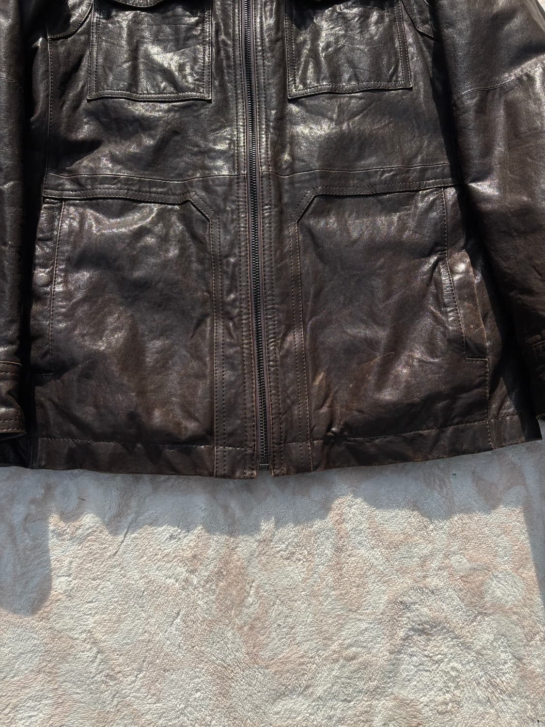 ROTT Brown Real Leather Field Jacket 상품이미지3