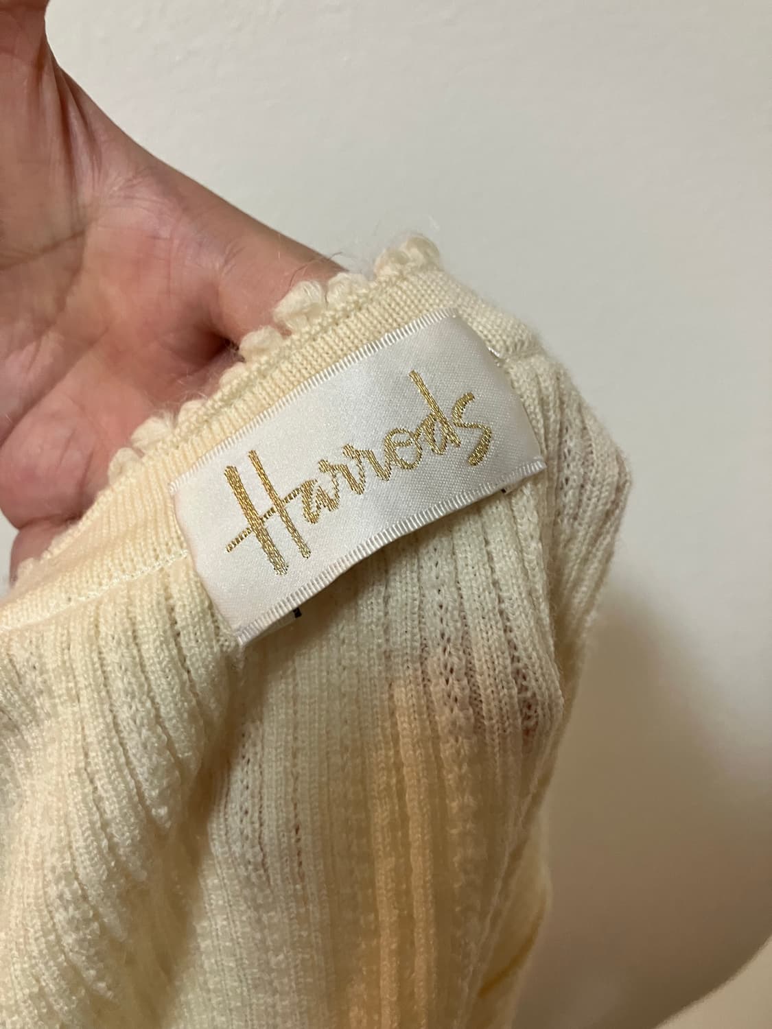 Harrods 아이보리 진주 반팔 니트 일본빈티지 모리걸 히메갸루 로걀 상품이미지5