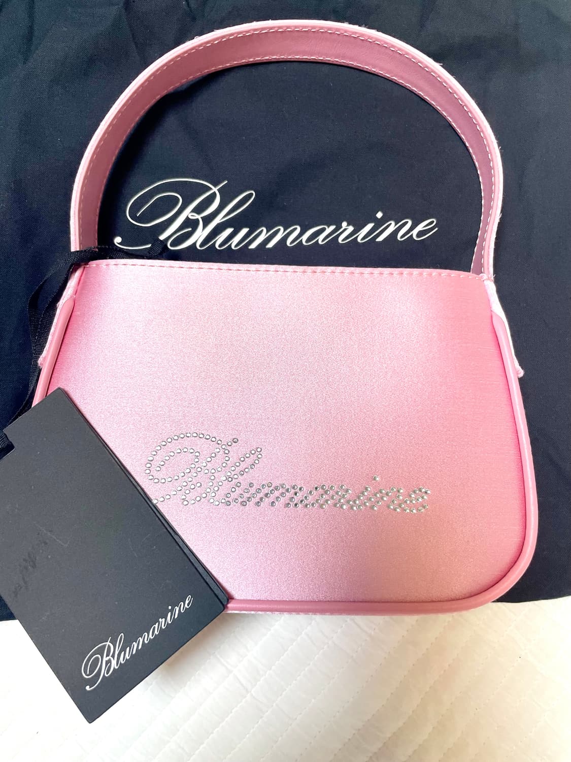 Blumarine 핑크 새틴 백 새상품 상품이미지7