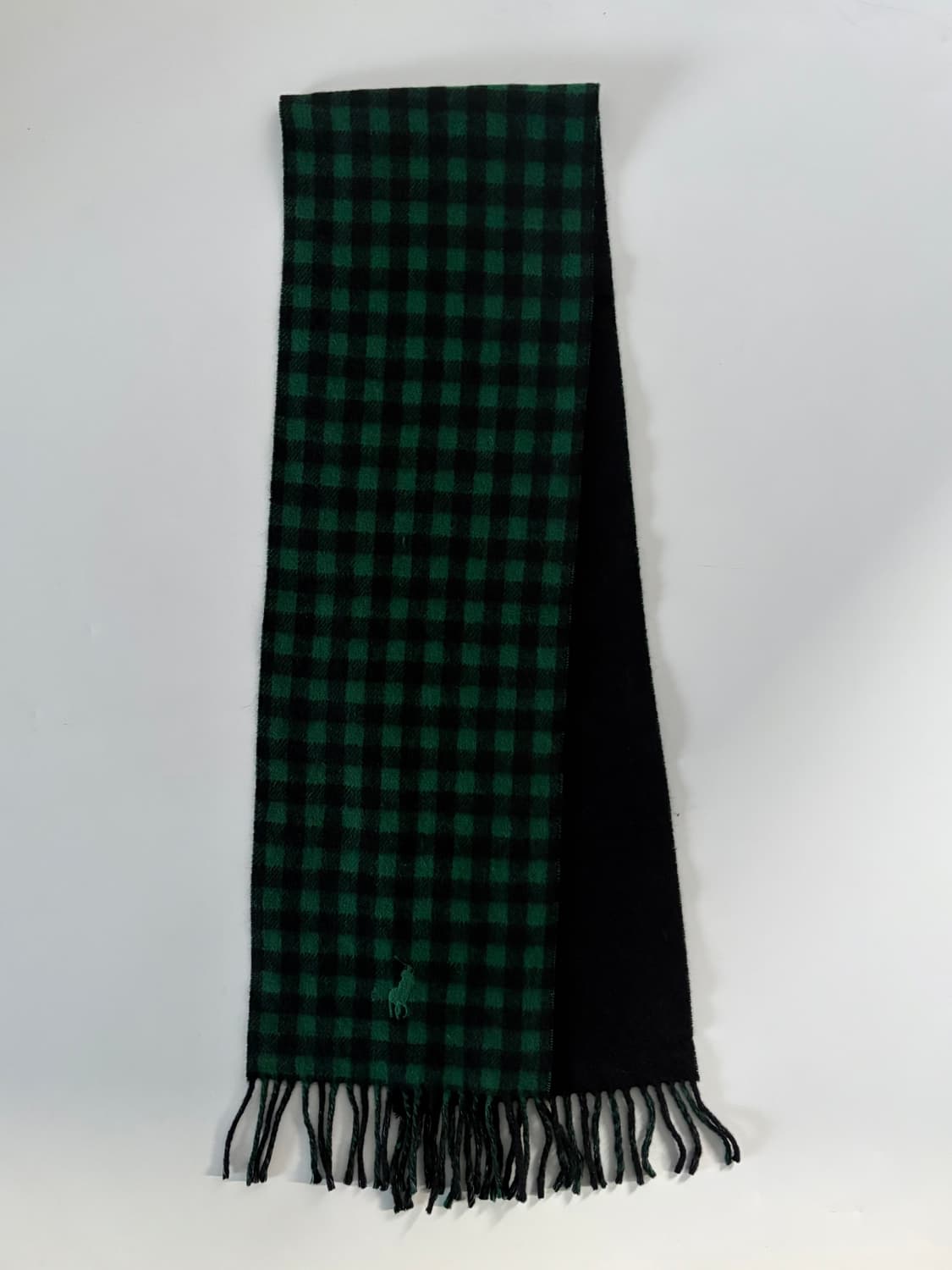 Polo 폴로 랄프로렌 빅포니 자수 블랙-그린컬러 리버시블 머플러 상품이미지2