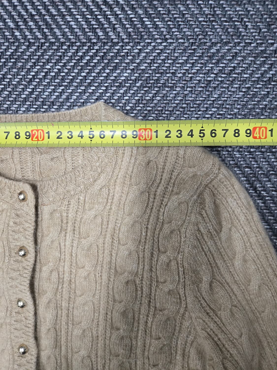 주크 24ss ZOOC 라운드넥 꽈배기 모60%캐시미어5%가디건 상품이미지5