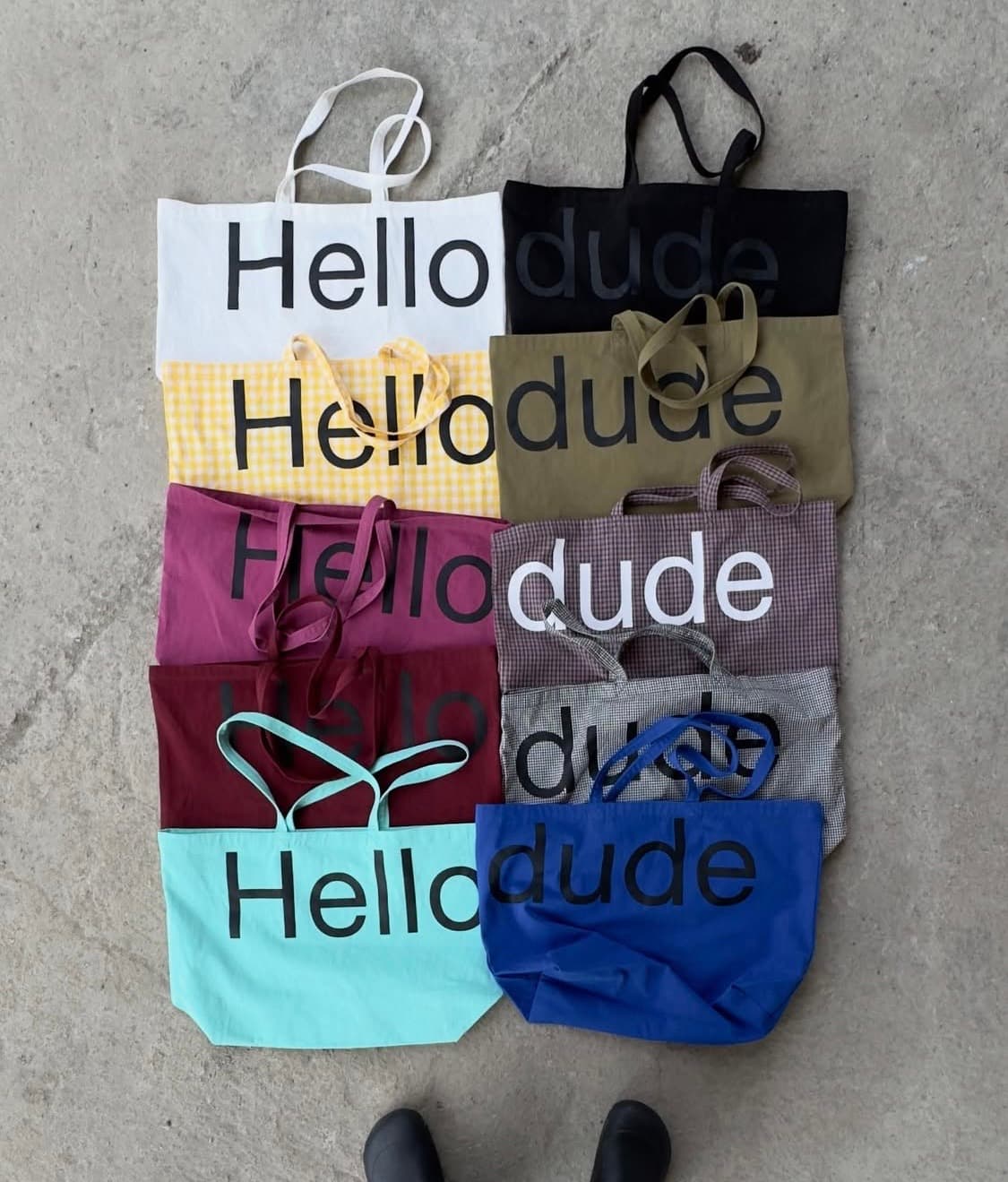 hello dude 헬로듀드 빅 토트백 블랙 체크 에코백 여름 상품이미지5