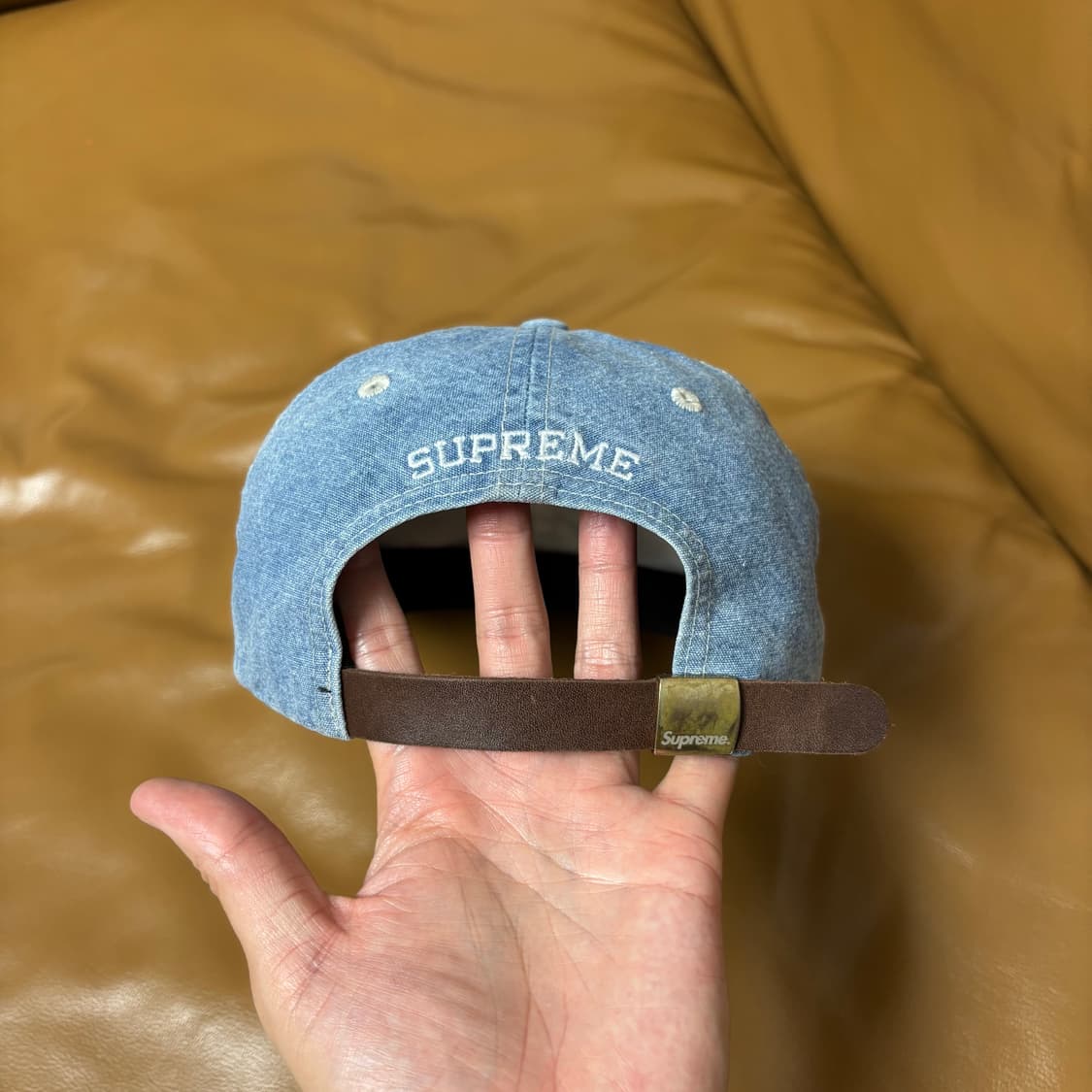 Supreme 슈프림 워시드 데님 s로고 6패널 볼캡 모자 Denim 상품이미지7