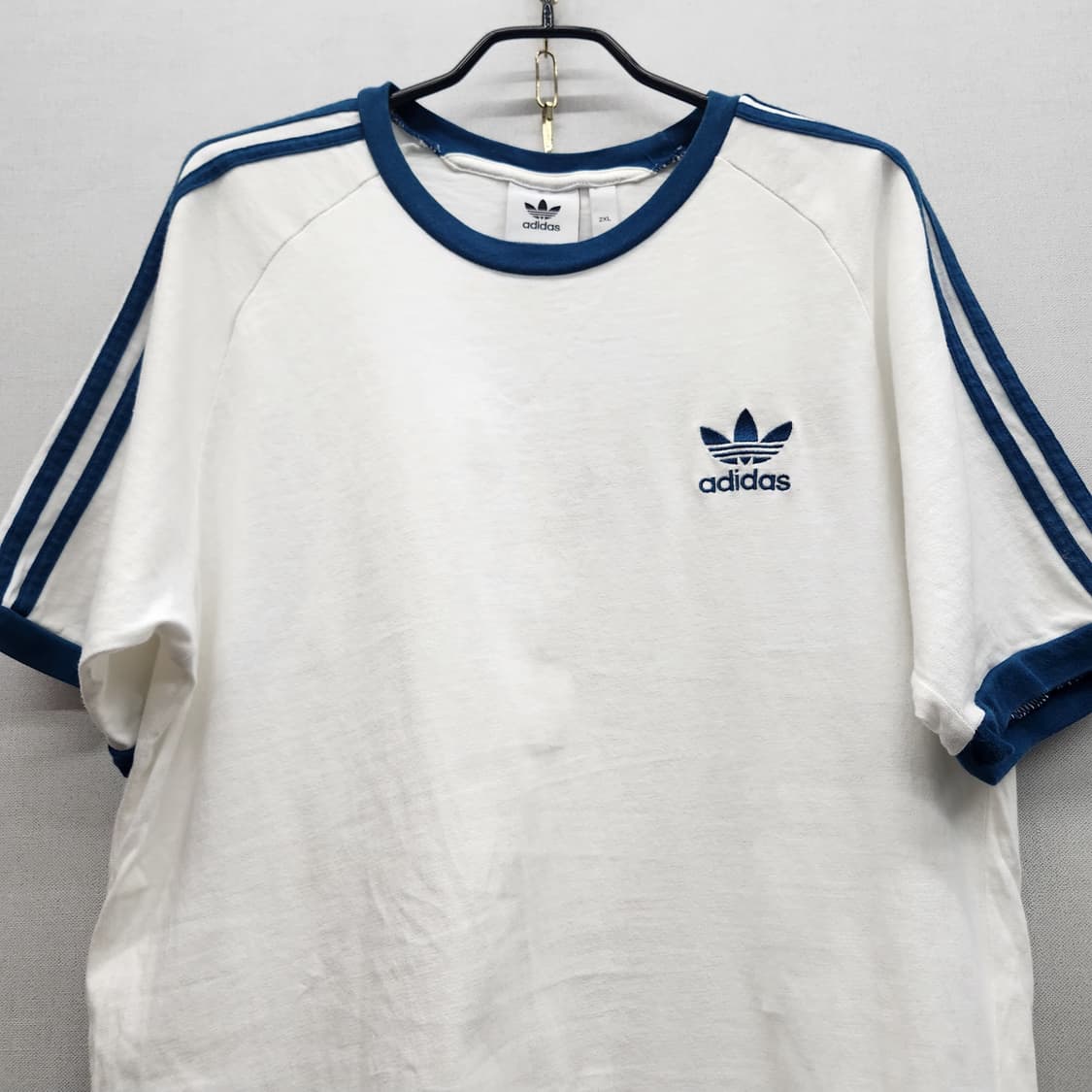 아디다스 로고 삼선 링거 반팔티 2XL(L) 상품이미지2