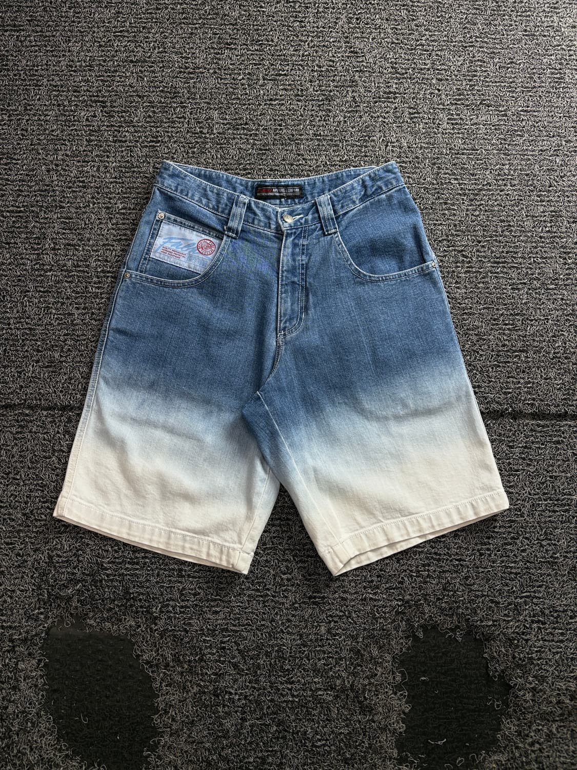 00s 후부 올드스쿨 자수 블리치드 데님 버뮤다 팬츠 4039 상품이미지2