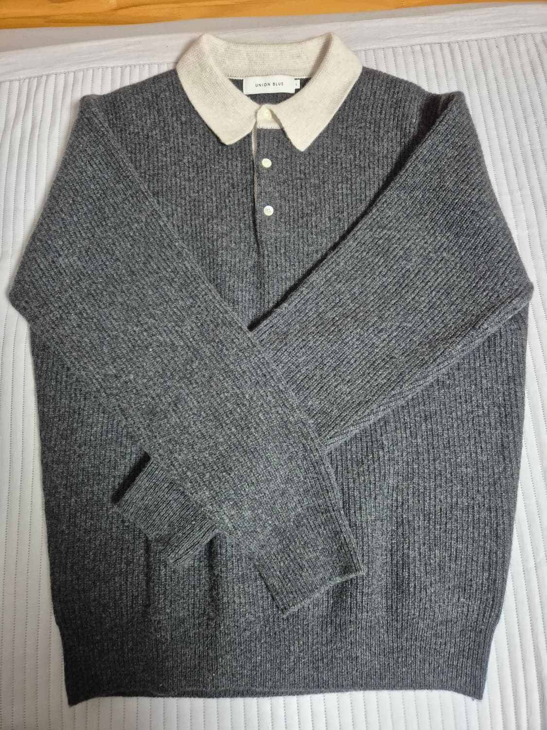 [L,차콜]유니온블루 럭비니트 판매합니다. 상품이미지2