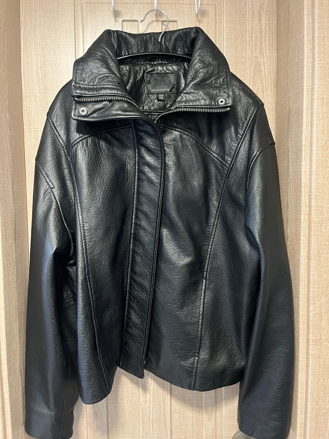 하이넥 램스킨 레더 자켓 상품이미지2