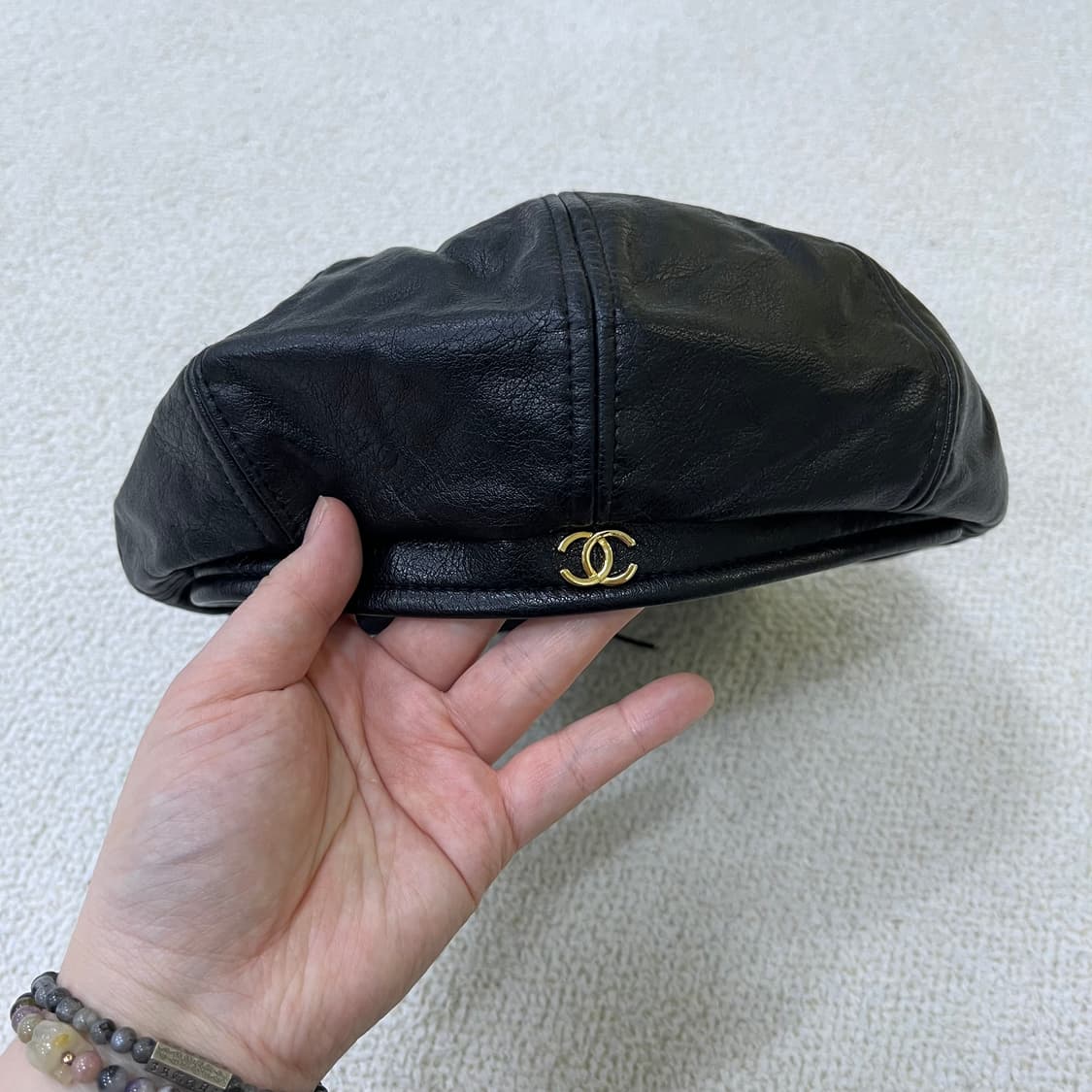 F 빈티지 가죽 베레모 0330M 상품이미지2