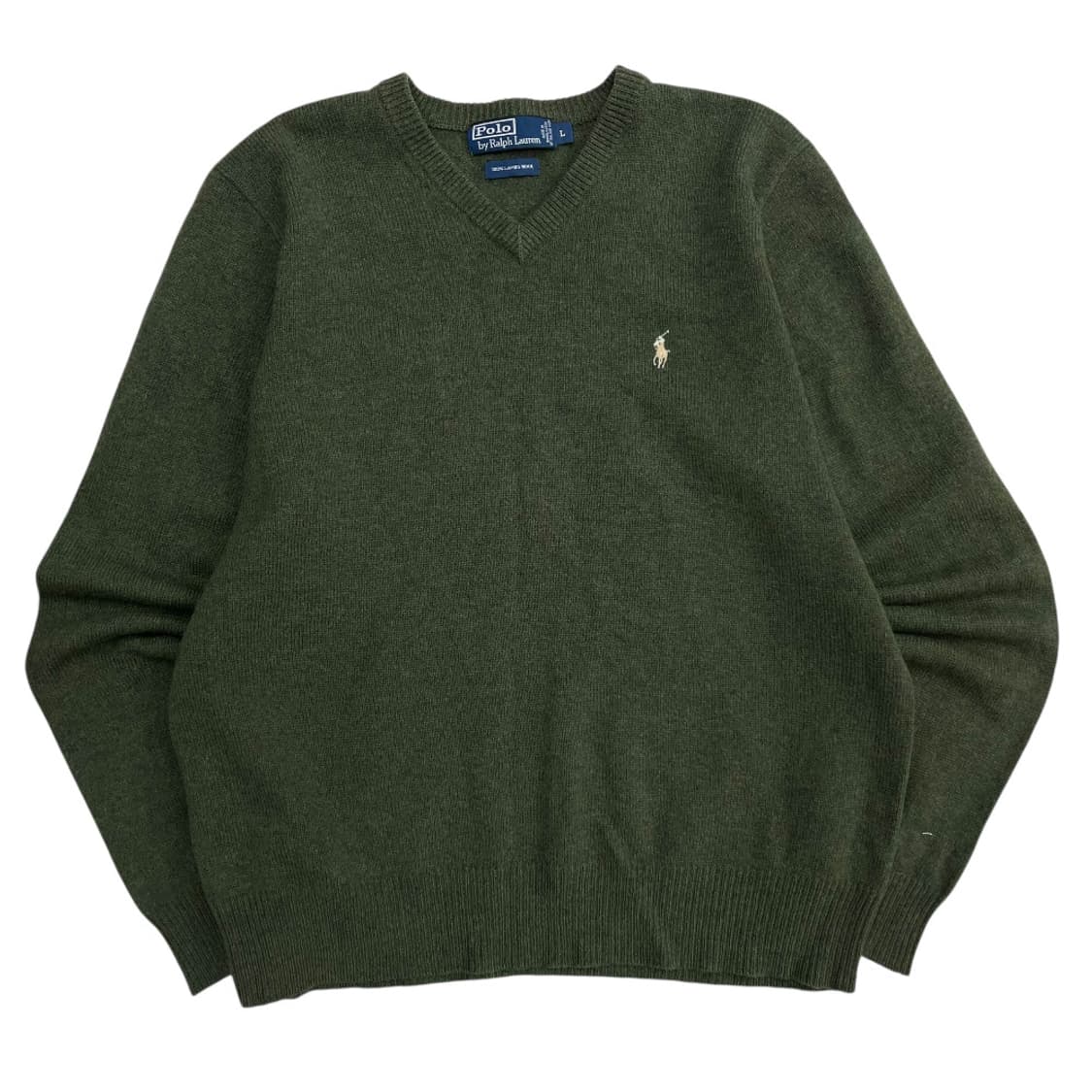 폴로 랄프로렌 아이보리 포니 카키 브이넥 니트 L 상품이미지2