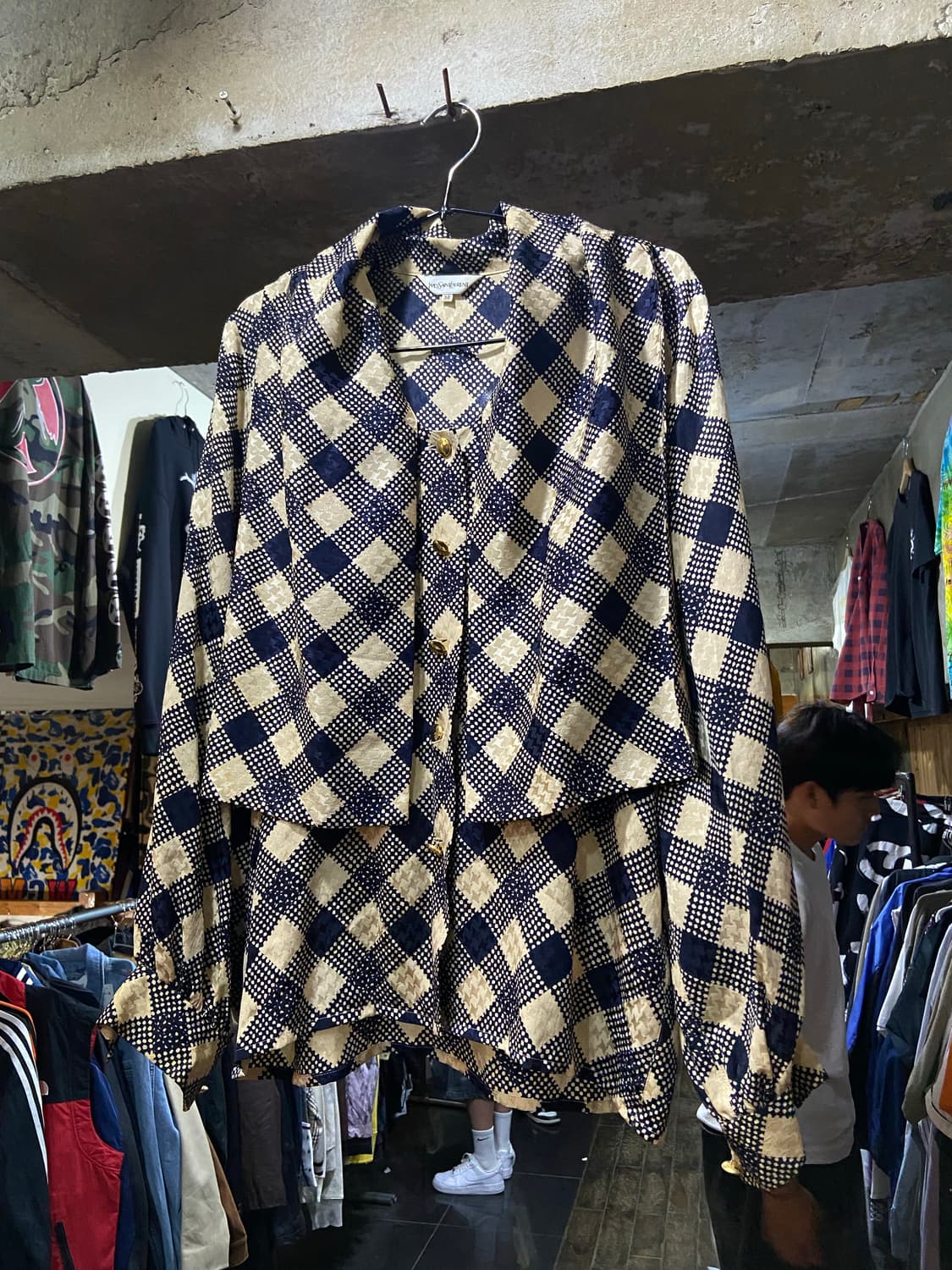 90s Yves Saint Laurent 이브 생 로랑 패턴 셔츠 상품이미지3