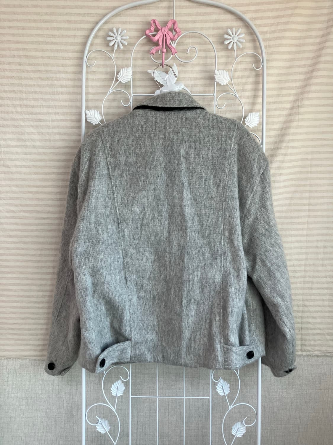 빈티지 그레이 모헤어 집업 블루종 y2k 스트릿 갸루 펑키 일본빈티지  상품이미지2