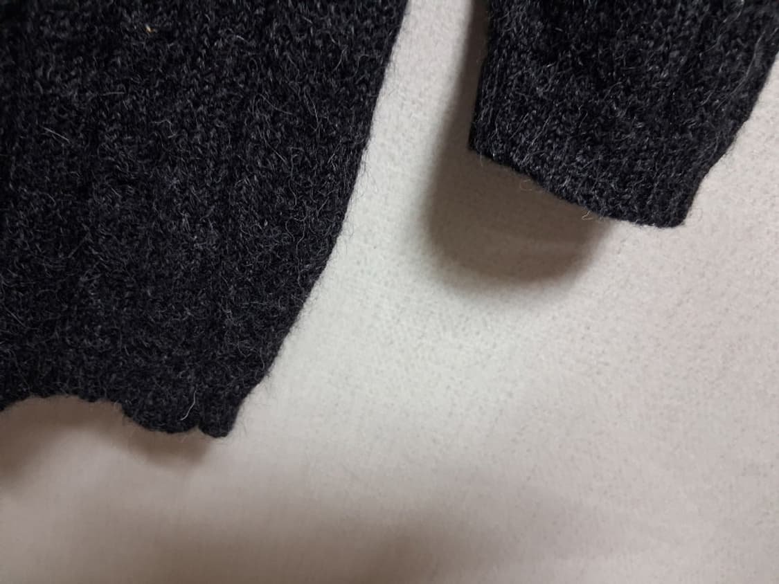 일본수입빈티지 una tina alpaca 진회색 꽈배기 알파카니트 하프 상품이미지7