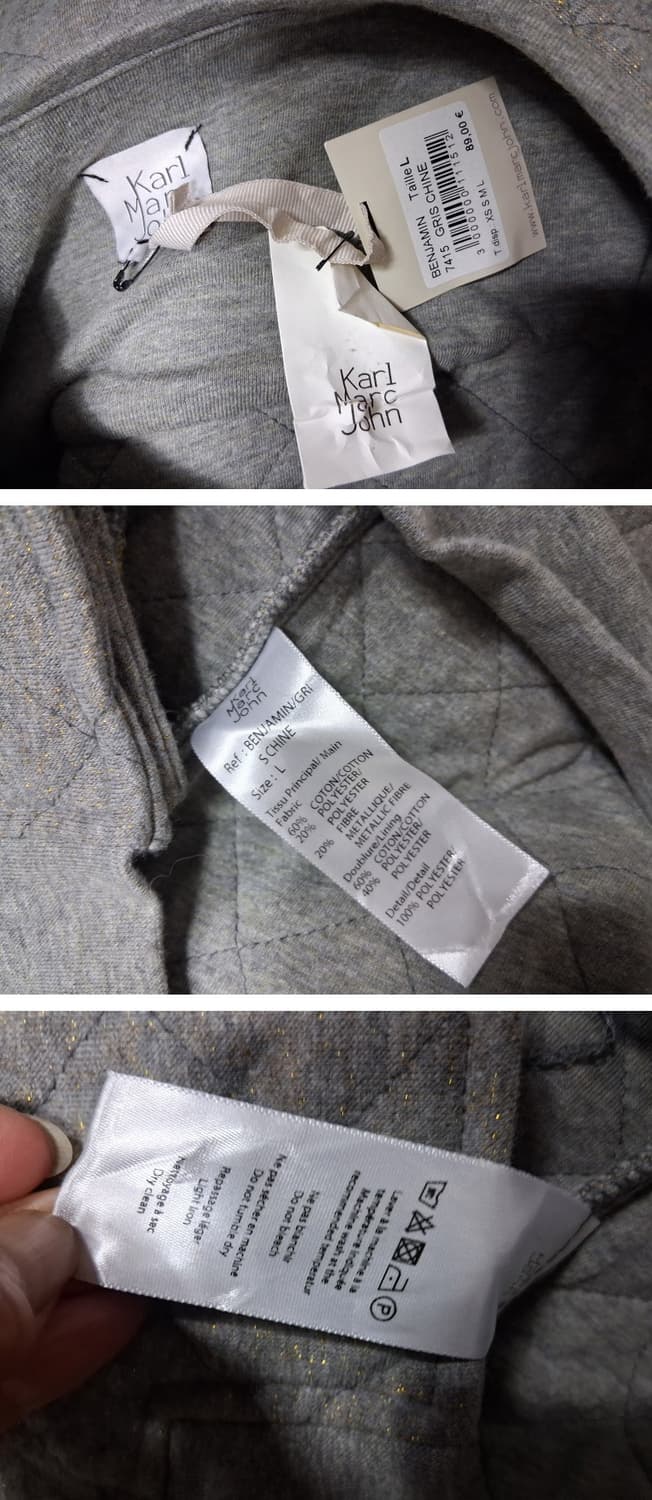 karl mark john 퀼팅더블면쟈켓 면누빔더블가디건 66 새옷 상품이미지8