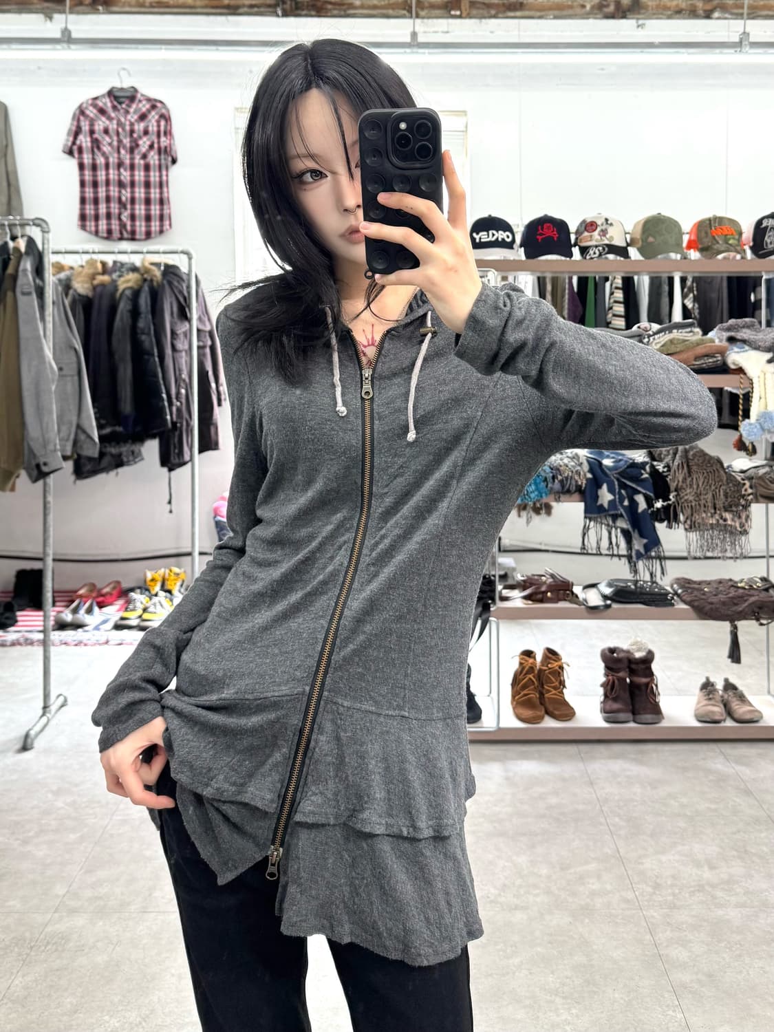 Oe-ro:z 투웨이 레이어드 후드 집업 상품이미지9