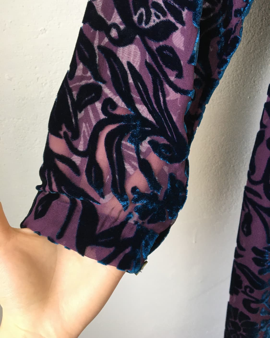 Oriental mood velvet pattern tied onepie 상품이미지5