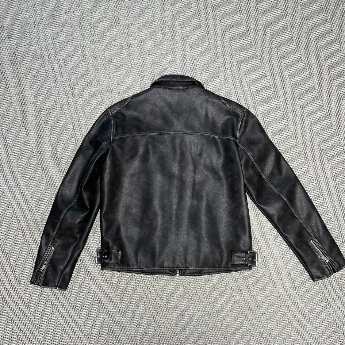 [L] 자라 워싱 크랙 레더 자켓 5320/403/700 상품이미지5