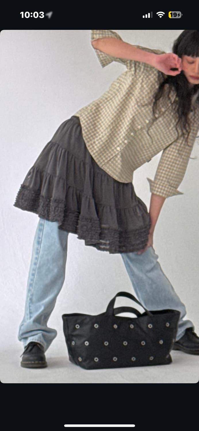 Plzproject 메쉬 스커트 그레이 상품이미지2