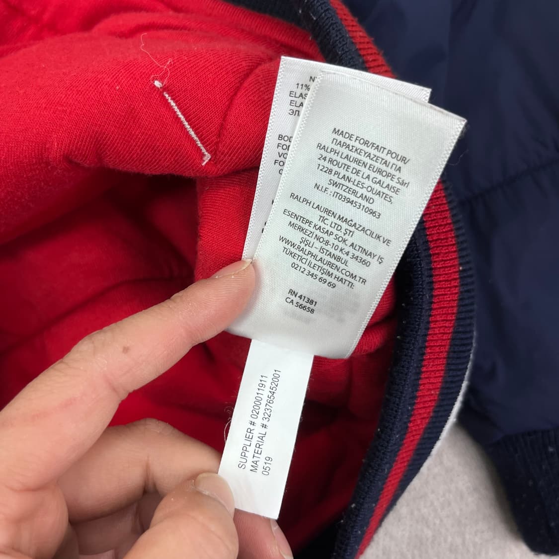 W 95 폴로 랄프로렌 투톤 패디드 후드집업 상품이미지10