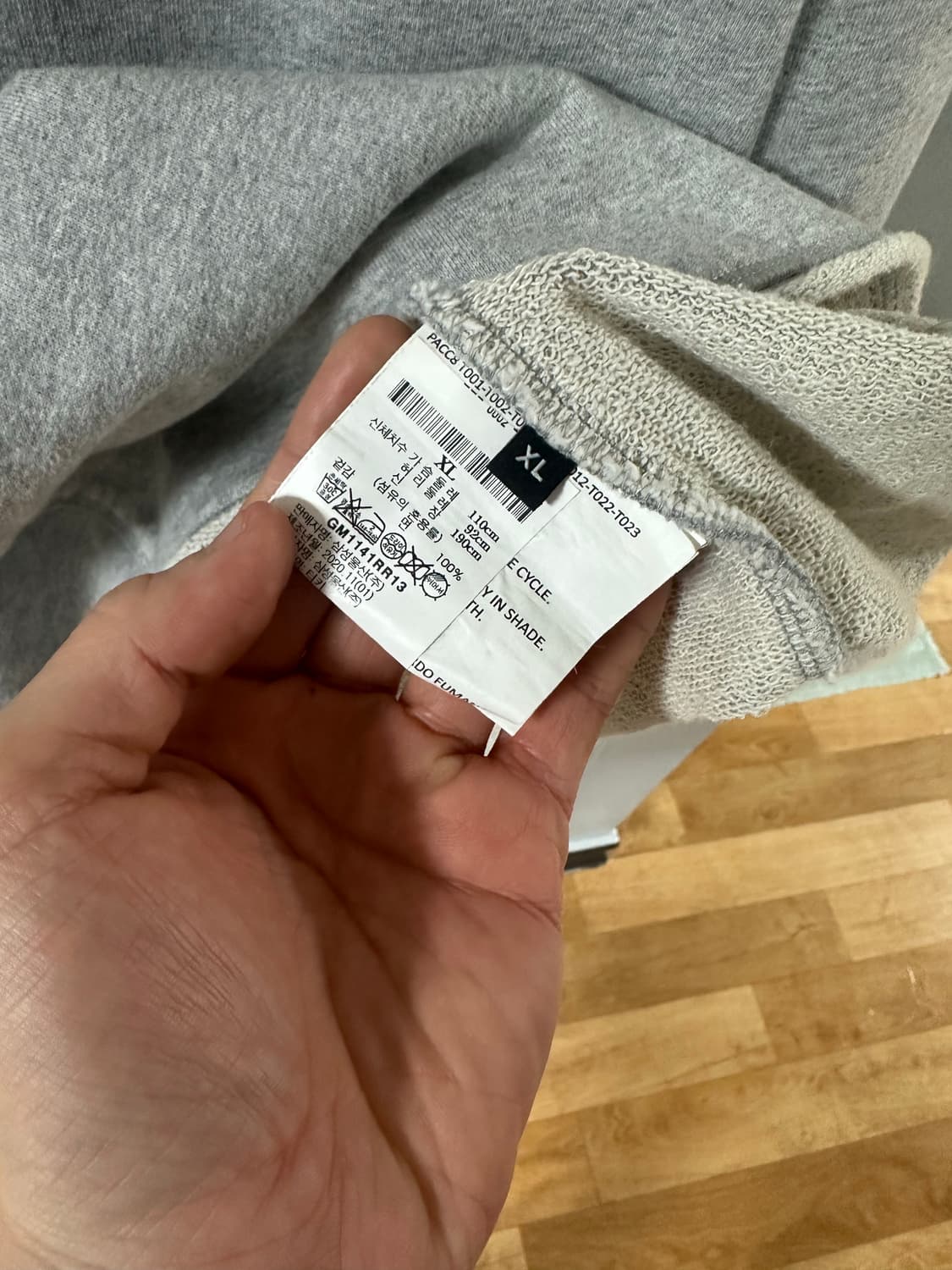 라스벳 크루넥 후드 그레이 Xl 상품이미지4