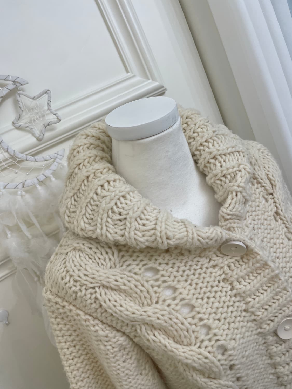 ivory twist pocket point winter cardigan 상품이미지7