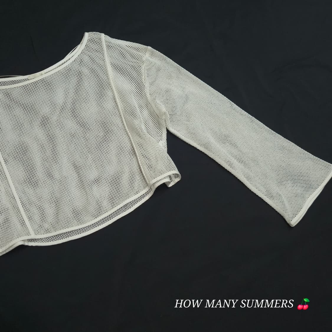 GU 지유 Y2K 메쉬 네트 크롭 긴팔 빈티지 커버업 비치웨어 여름 시스 상품이미지4