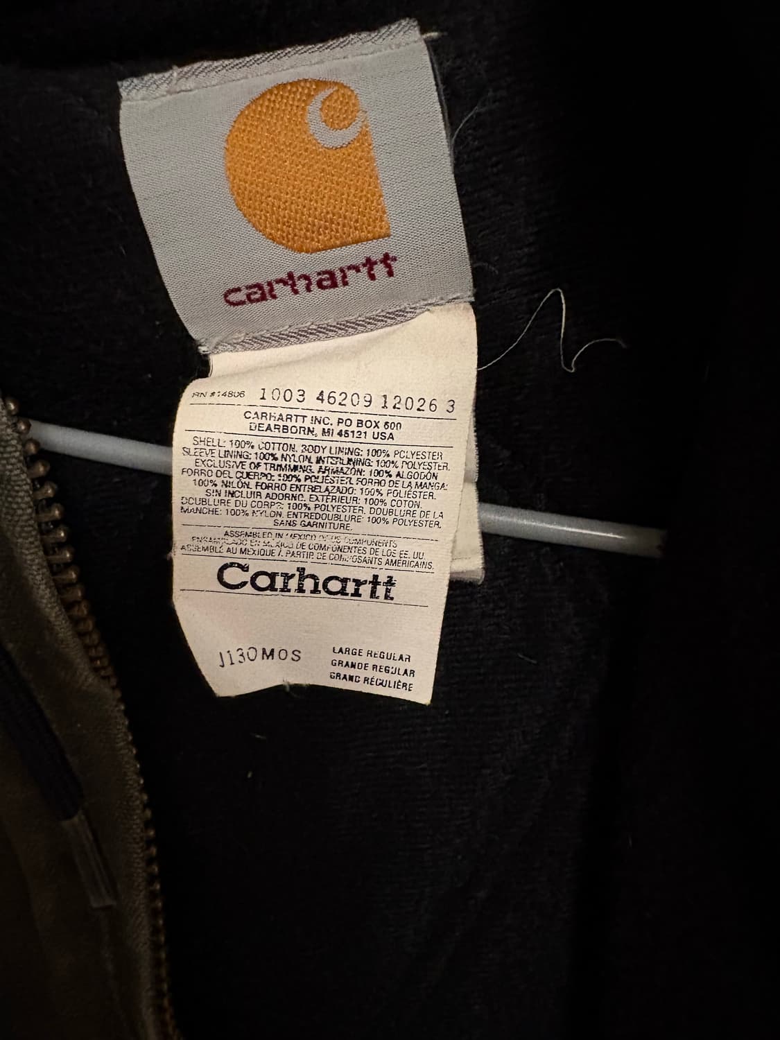 칼하트 액티브 자켓 J130 Mos 모스그린 L 상품이미지4