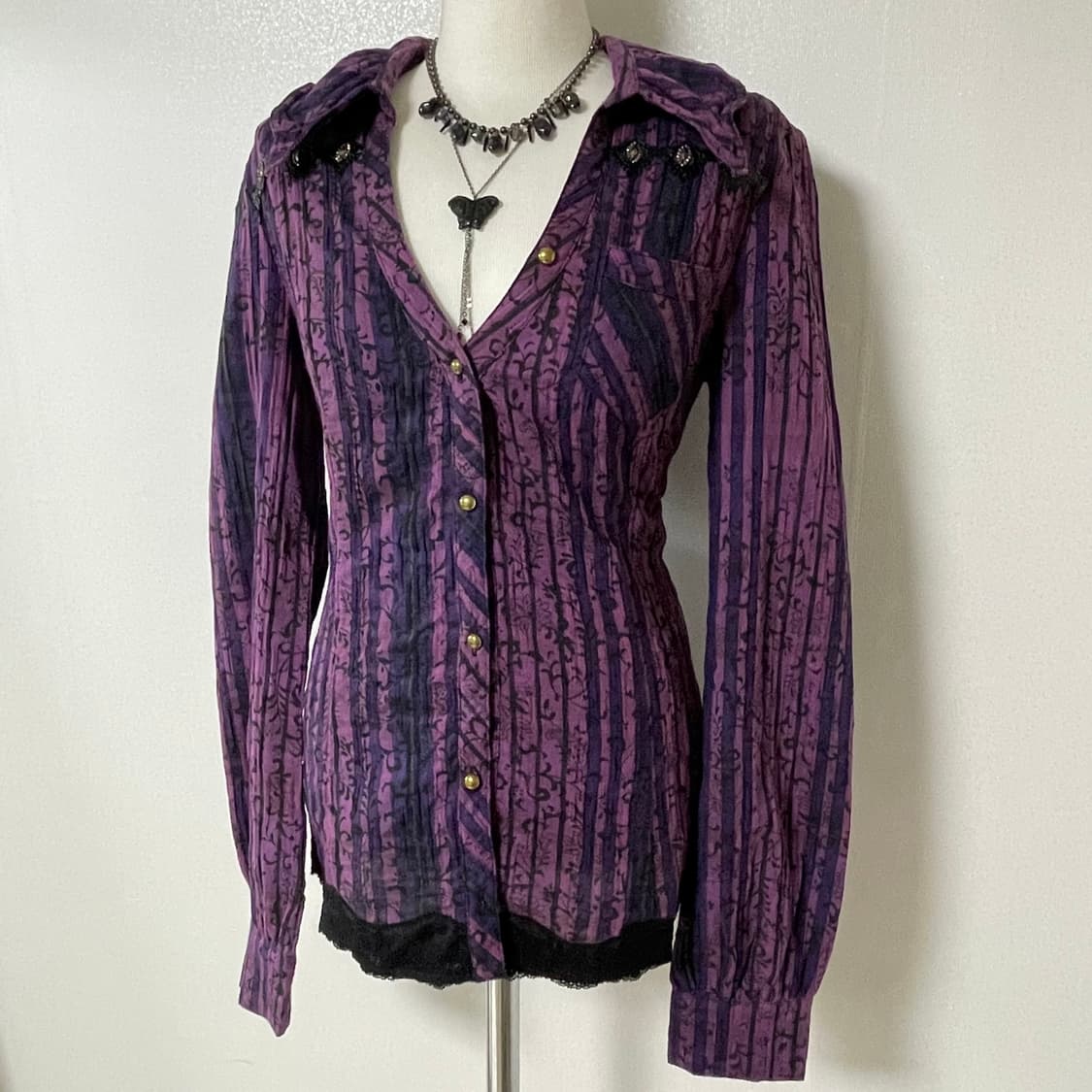 Purple Gothic Punk Blouse 상품이미지3