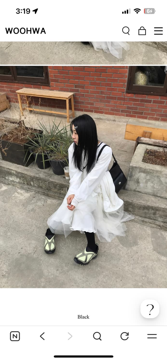 WOOHWA LIQUID LONG SK- white 상품이미지3