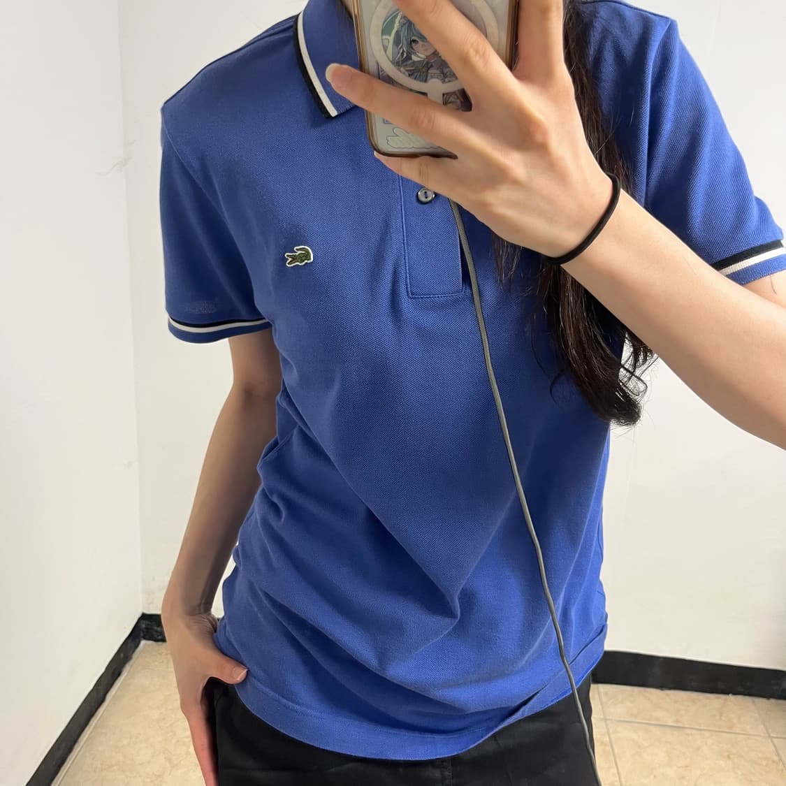 Lacoste Blue Collar T-Shirt 상품이미지3