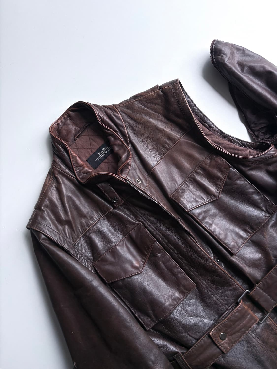 막스 마라 레더 사파리 베스트 - 자켓 (2way) 상품이미지4