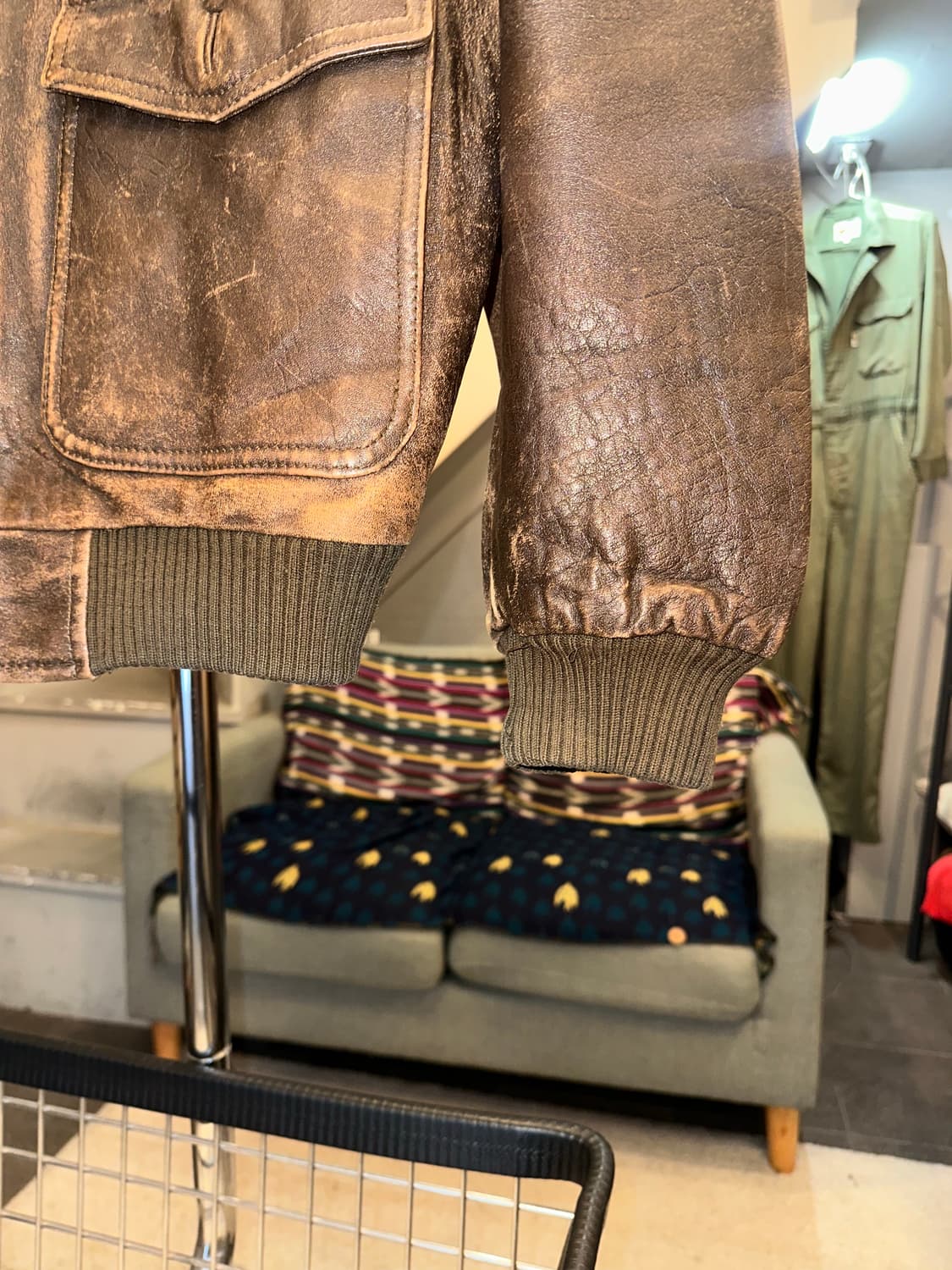 80’s Avirex G-1 leather patch flight  상품이미지8